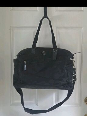 Coach Signature Black Nylon Baby Diaper Shoulder Bag With Changing Pad F77577